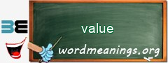 WordMeaning blackboard for value